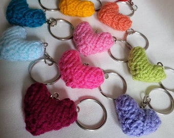 Knitted heart keyring