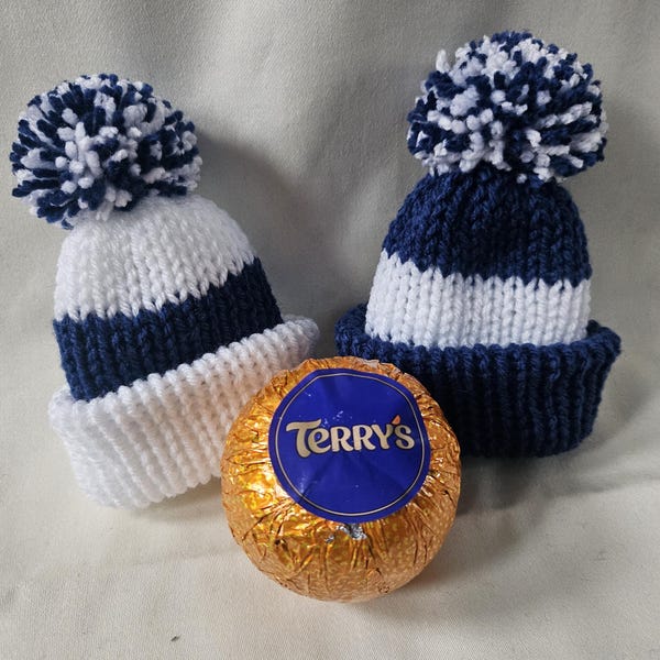 Tottenham Hotspurs FC - knitted christmas Santa hat chocolate orange covers - stocking fillers - secret santa
