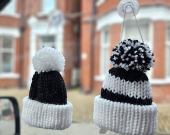 Derby County FC knitted bobble hat window hanger / sticker / pendant / car rearview mirror hanger. Gift ideas