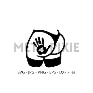 Handprint Booty SVG - PNG - JPG -  Digital Download - Cut File