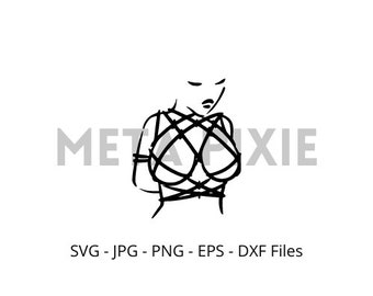 Shibari Girl sexy SVG - PNG - JPG -  Digital Download - Cut File