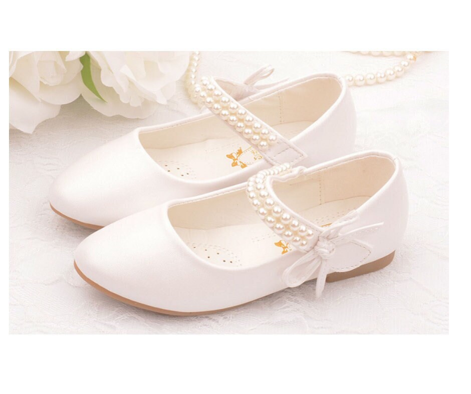 Girls Leather Shoes Children's Flat White Shoes Girls Etsy UK