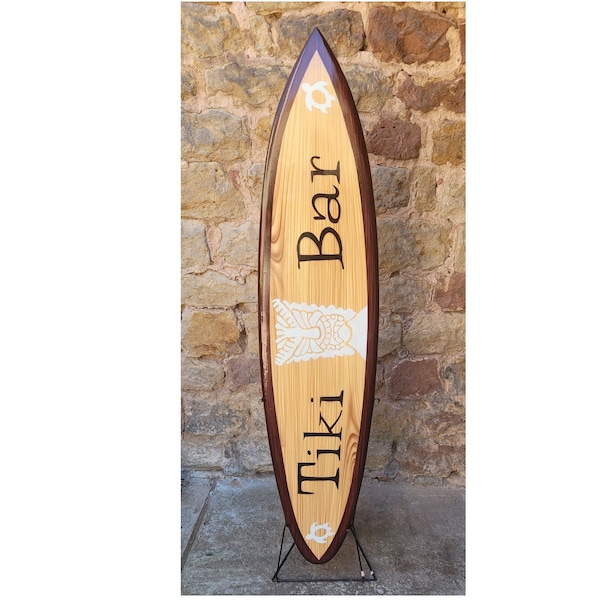 Deko Surfboard 160 cm  aus Holz, Surfbrett, surfen, vorderseitig oder beidseitig lackiert / SU-160-