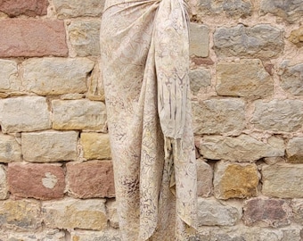 Pareo premium Qualität mit gratis Schnalle & Wickelanleitung – Sarong, Wickeltuch, Strandtuch, Wickelrock, Sari (SA 387-P) (*)