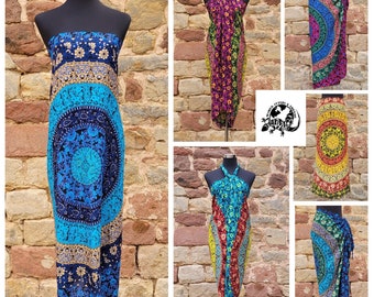 Pareo mit gratis Schnalle & Wickelanleitung – Sarong, Wickeltuch, Strandtuch, Wickelrock, Sari (SA 283) (*)