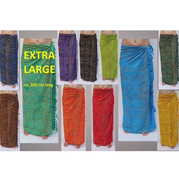 Pareo EXTRA large  + GRATIS Sarongschnalle und Anleitung für Wickeltechnicken, Premium Sarong, Wickeltuch, Sari, Wickelrock (SAL 580 ---P)