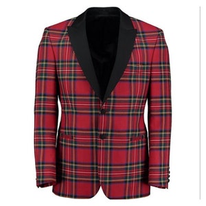 Mens plaid cheap dinner jacket