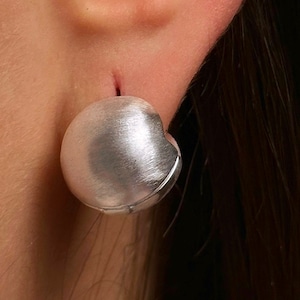 Elegant thick silver ball earrings, Festive earrings, Thick silver hollow earrings, Women's jewelry, gift for her, sterling silver earrings