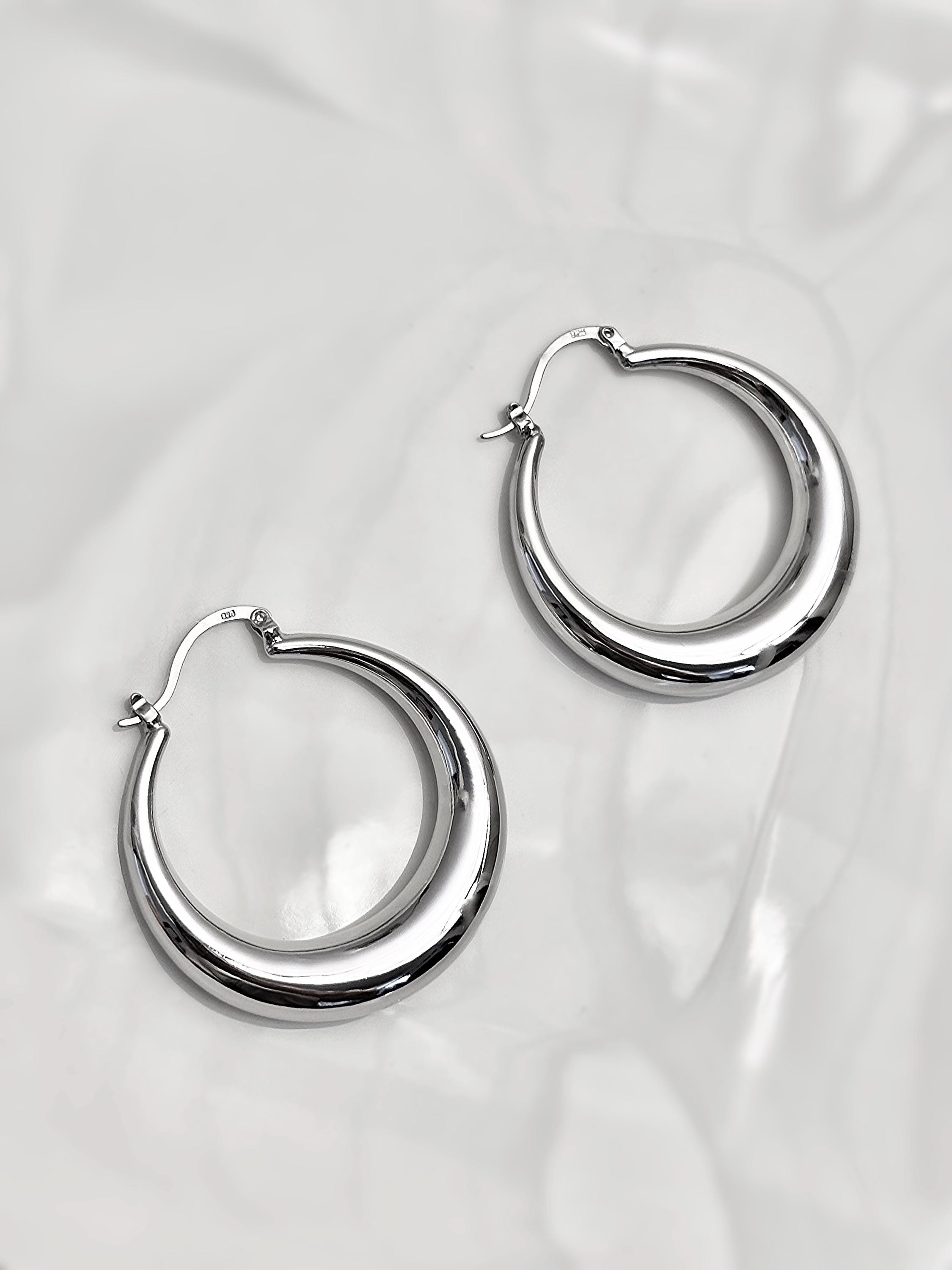 [haesool] 925Silver☆GME06 Earrings Sterling Silver 925 Hoop Earrings - Etsy