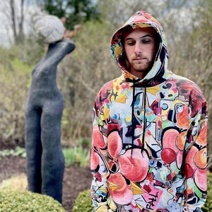 Paper Planes- Premium Unisex Hoodie with Abstract Graffiti and Pop Art Design (Street Wear, Wearable Art, Urban design, Festival Hoodie)