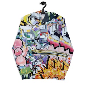 Boom- a Premium Unisex Hoodie with Abstract Graffiti and Modern Street Art Design (Street Wear, Wearable Art, Urban design, Festival Hoodie)