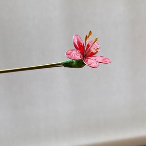 Establecer pinza para el pelo flores rojas Rojo