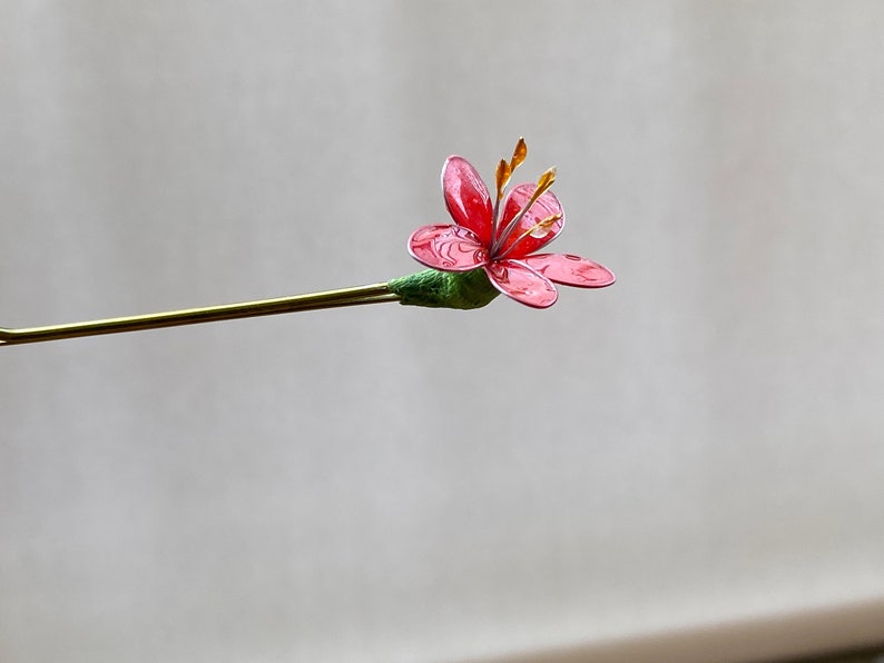 Establecer pinza para el pelo flores rojas Rojo