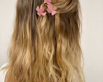 Pink hair pins for the bride, Hairpins flowers for wedding