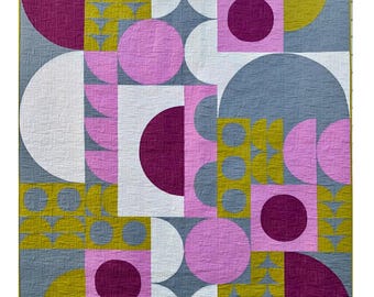 Bubble Up Quilt Pattern - Modern Quilt with Curved Piecing (PDF)