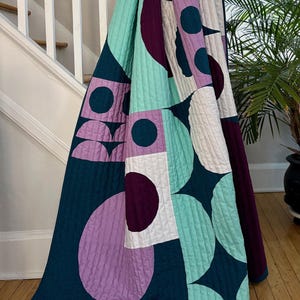 Bubble Up Quilt Pattern - Modern Quilt with Curved Piecing (PDF) image 5
