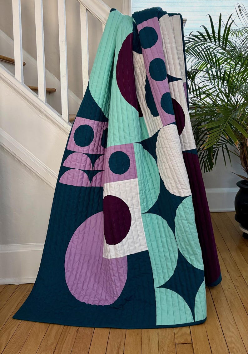 Bubble Up Quilt Pattern - Modern Quilt with Curved Piecing (PDF) image 5