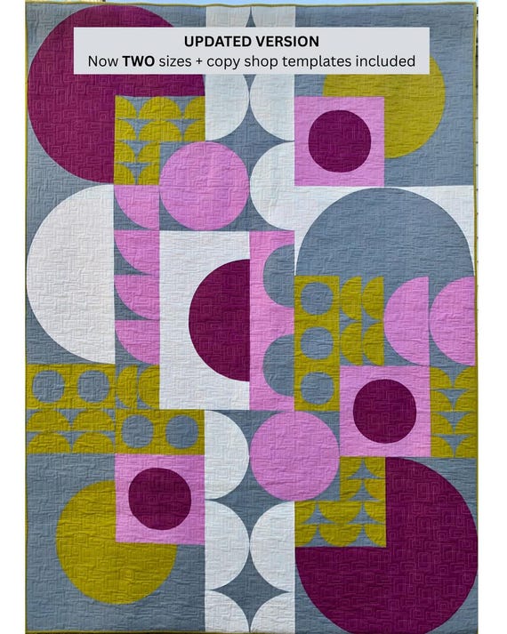Bubble Up Quilt Pattern - Modern Quilt with Curved Piecing (PDF)