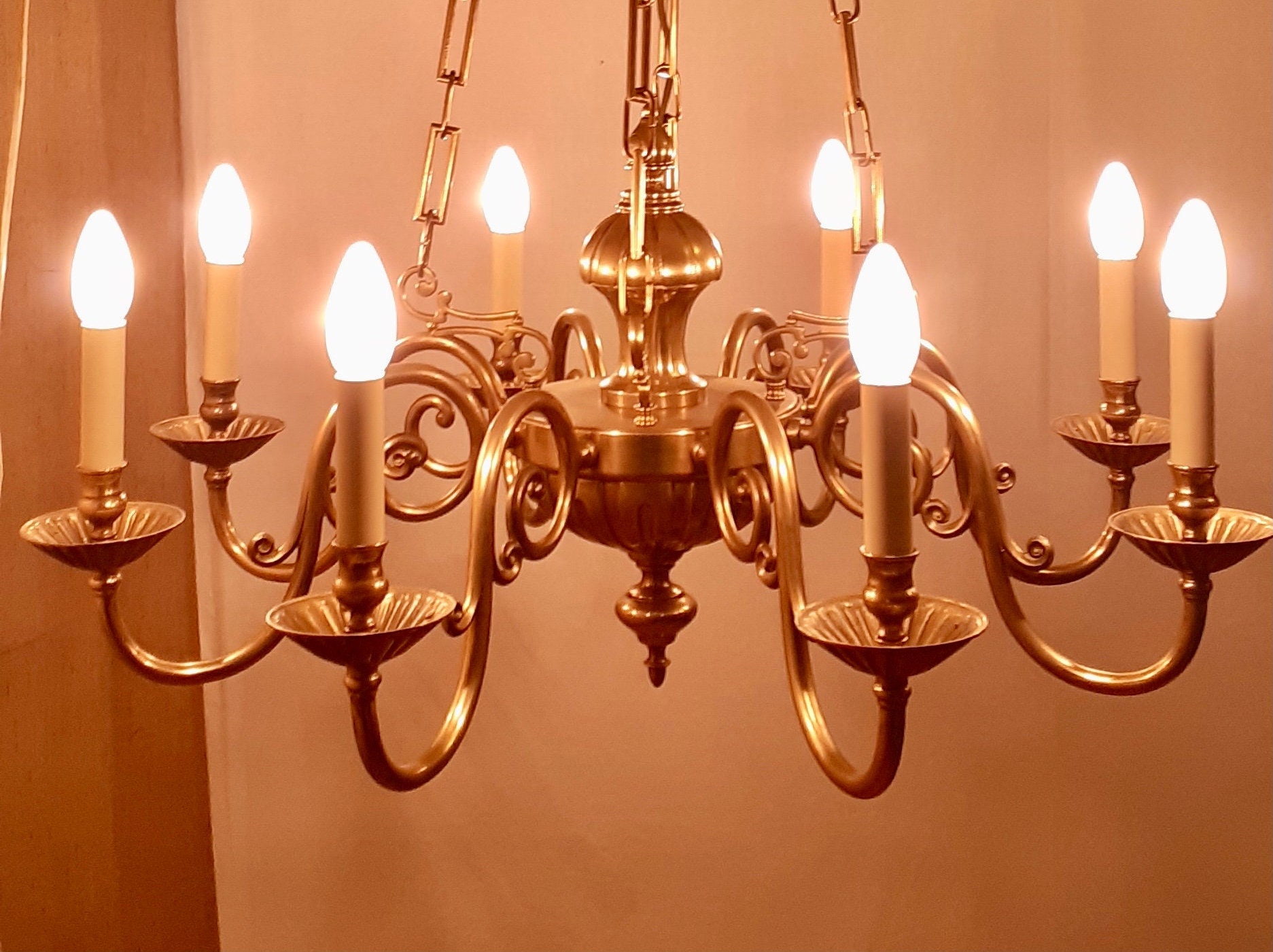 Antique solid cheap brass chandelier