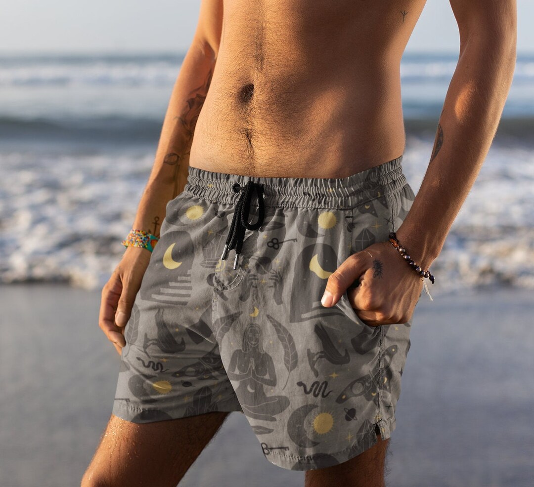 Celestial Goddess Moon Moth Swim Trunks Goth Swim Trunks Etsy