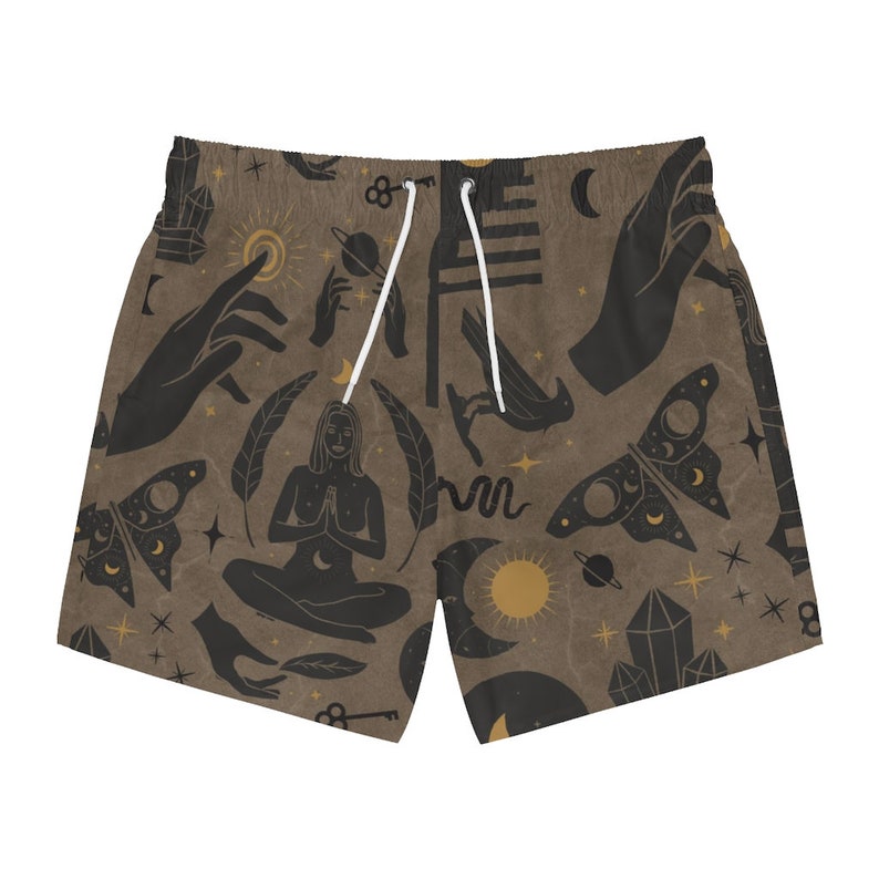 Celestial Goddess Moon Moth Swim Trunks Goth Swim Trunks Etsy
