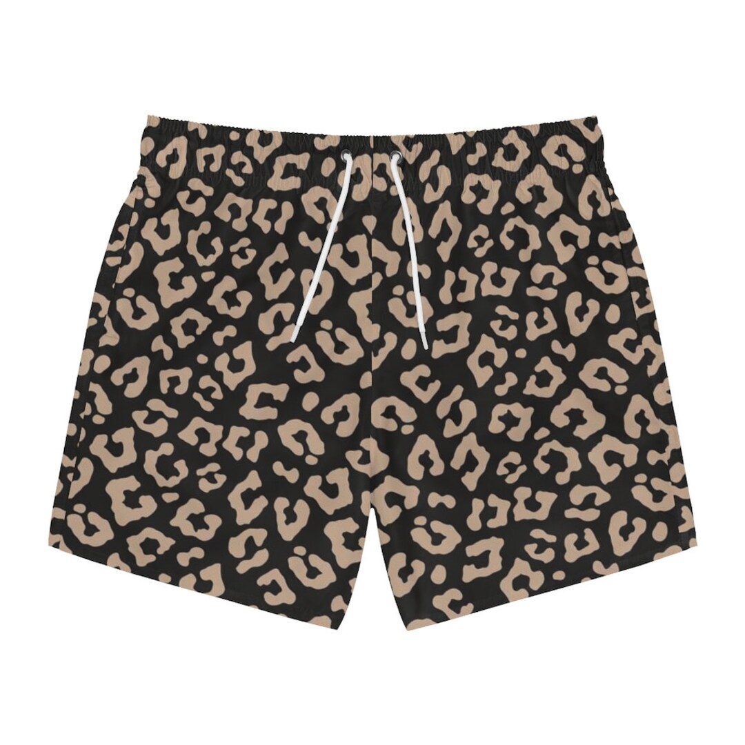 Animal Print Swim Trunks Goth Swim Trunks Shorts Leopard Etsy