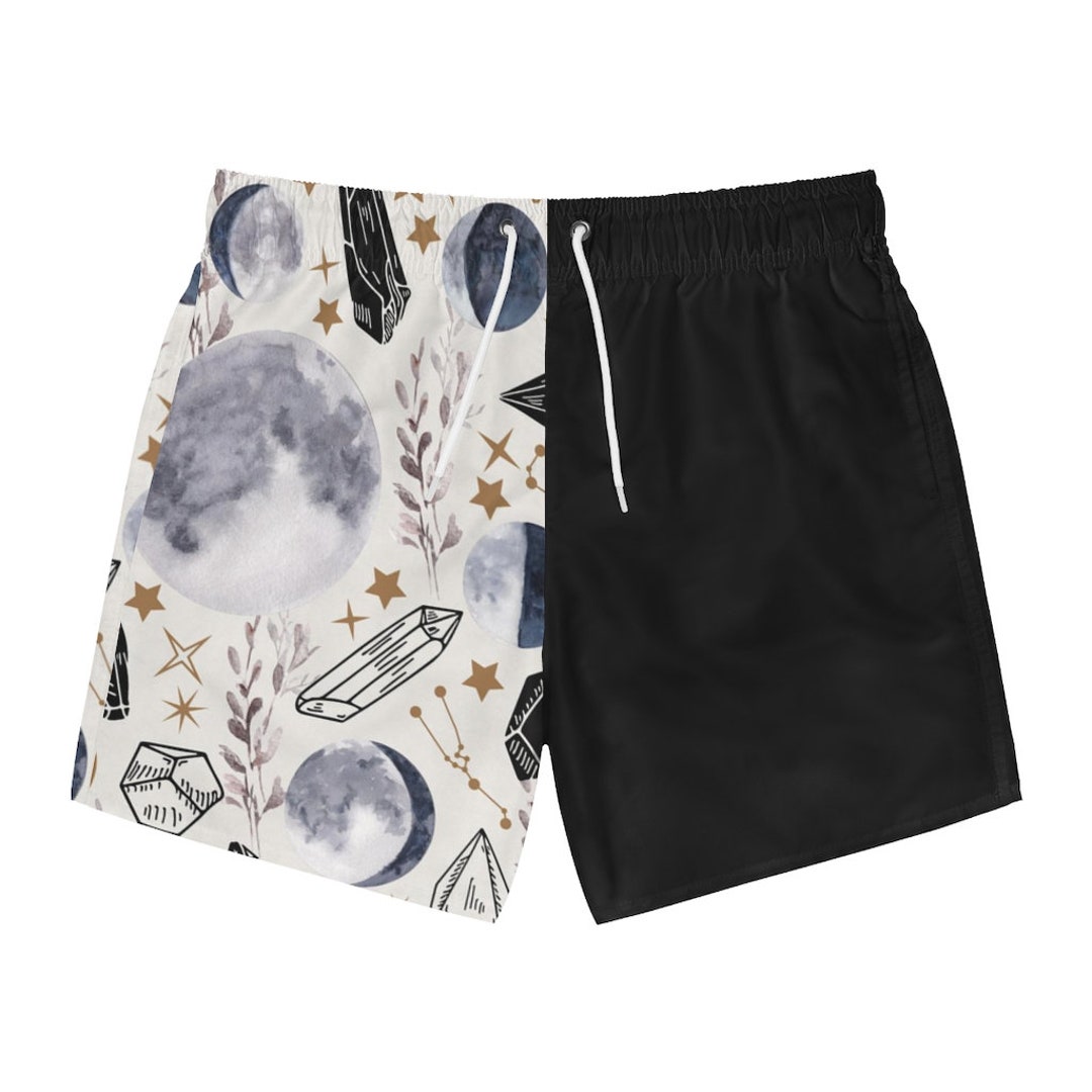 Celestial Swim Trunks Goth Swim Trunks Halloween Shorts Etsy