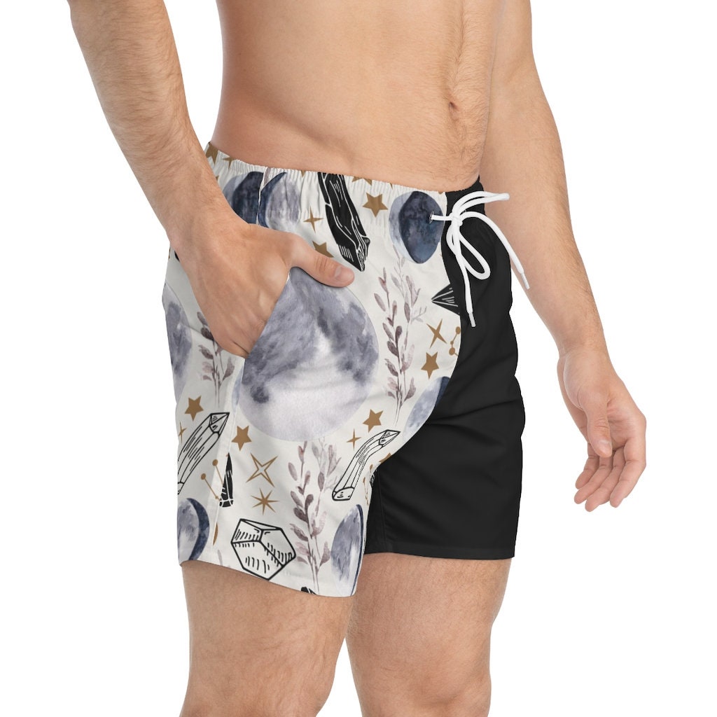 Celestial Swim Trunks Goth Swim Trunks Halloween Shorts Etsy