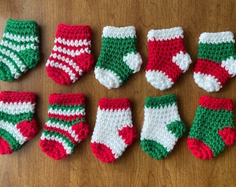 Crochet Mini Stocking Christmas Garland String Banner