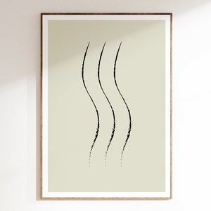 Abstract Line Art, Abstract Lines Printable Wall Art, Black and Beige Line Art Print, Neutral Line Art Print, Instant Download