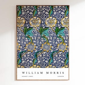 William Morris Print, Museum Exhibition Poster, Vintage Textile Wall Art, Mid Century Art, Floral Pattern, Flower Print, Art Nouveau