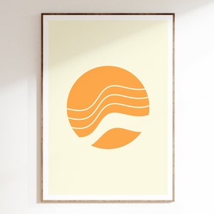 Sun Modern Wall Art, Above Bed Decor, Desert Sun Abstract Wall Art, Dune Abstract Wall Art, Sand Dunes Wall Art, Digital Download