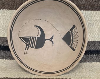 Handmade Reproduction Mimbres Style Pottery Bowl