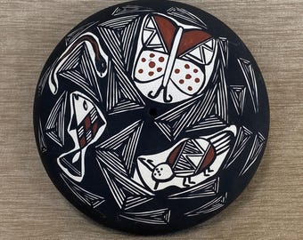 Vintage Acoma Pictorial Seed Pot L Sanchez