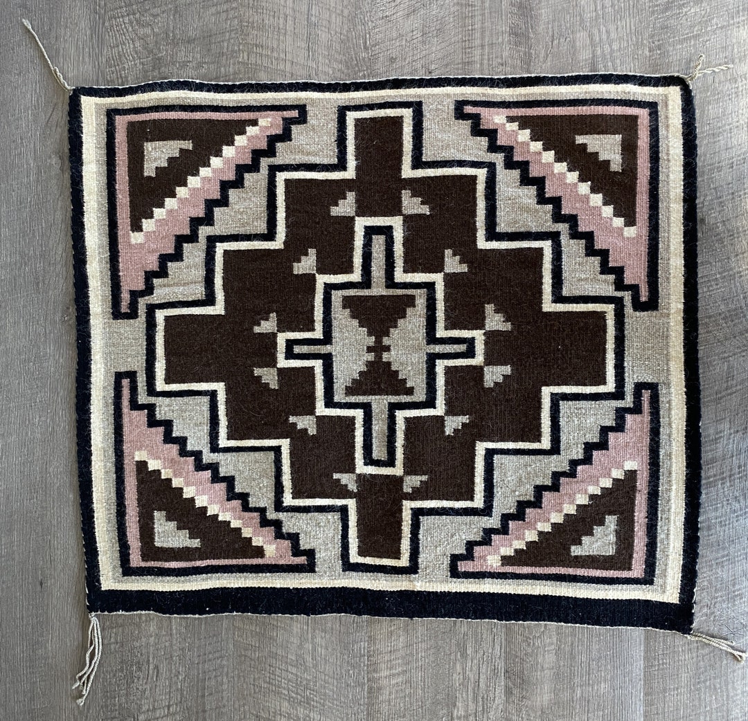 Two Grey Hills Style Navajo Rug Etsy