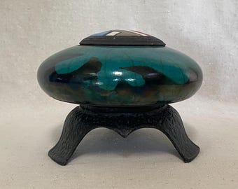 Vintage Studio Art Pottery With Stand