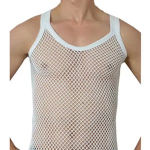 Men's Crystal Mesh Summer Lightweight Cotton String Vests