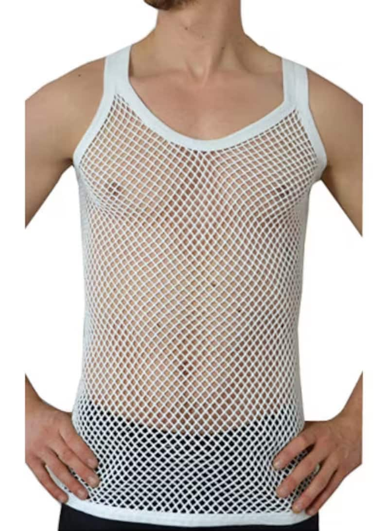 Black Bling Rhinestone Crystal Mesh Tank Top, See Through Fishnet Unisex  Design -  Canada