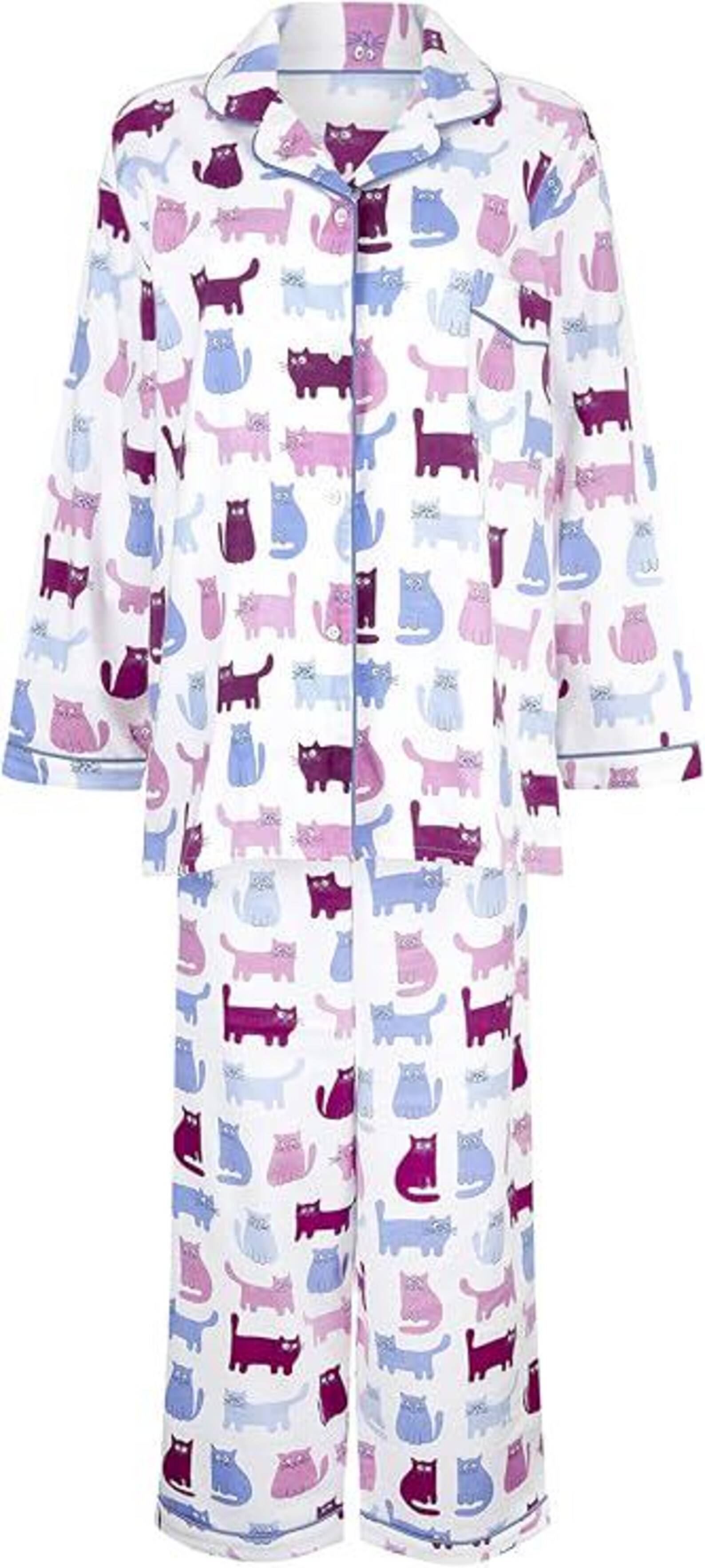 Ladies Womens Cat Print Cotton Pyjamas - Etsy