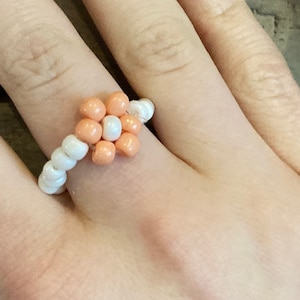 Flower seed bead ring