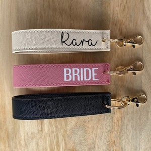 Personalised Wristlet Keyring | Customised Initial Keyring | Faux Leather Keychain | Monogram Keyring | Housewarming Gift | New Car Gift