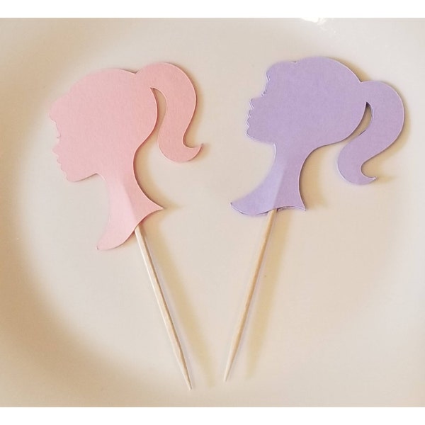 12 piece doll silhouette toothpicks/cake/cupcake toppers  (Perfect for Bachelorette or Birthday Party)