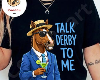 Talk Derby To Me PNG, Funny Horse PNG, Kentucky Derby Shirt Design, Horse Lover Gift, Derby Party Sublimation PNG Download