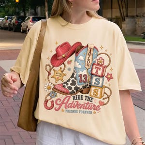 Retro Toy Story 5 PNG, I Knew It I Knew You Western Cowgirl Boots Friendship Bracelet Shirt Design Graphic Download File image 1