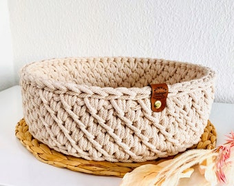 Bread basket "Wave" / Utensilo / Bread basket / Storage basket / Crocheted basket / Crochet basket