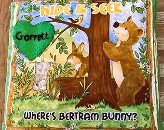 An adorable cloth book for babies and toddlers. Personalize it to make it even more special. Sure to be a treasure and keepsake forever.