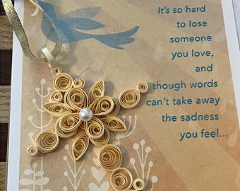 Quilled Cross Keepsake Ornament, Handmade, sympathy gift, ornament. Enclose the cross in a special card to express faith and love.