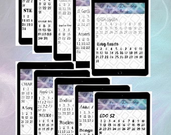 Digital Planner Pre-Cropped Number Stickers- 20 Different Fonts