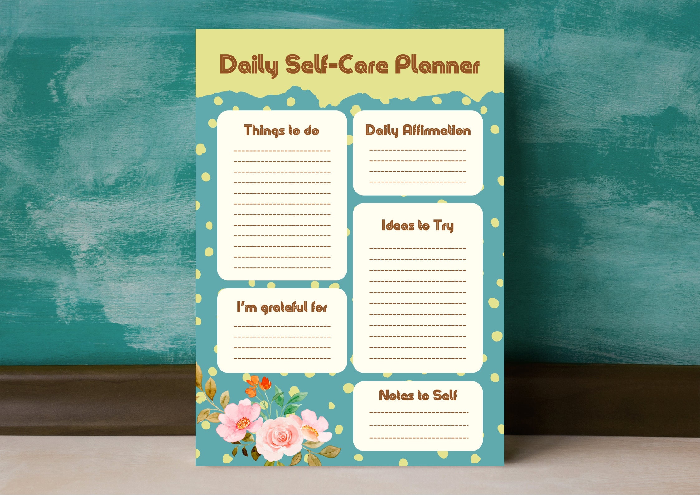 Daily Self Care Planner | Printable Wellness Routine (instant Download ...
