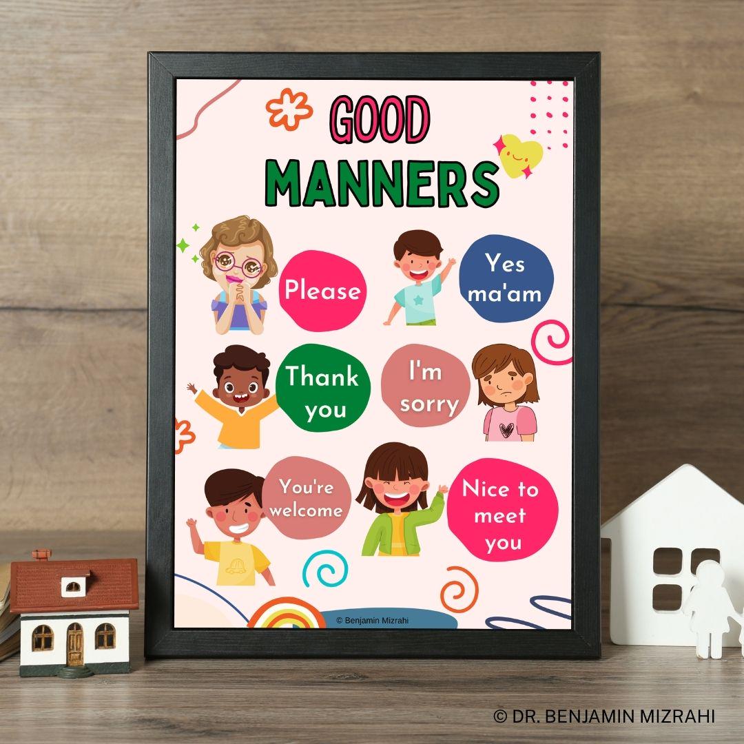 Good Manners Poster for Kids | Social Skills Printable | ADHD